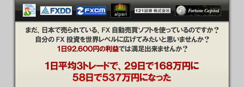 1日平均3トレードで、29日で168万円に58日で537万円になったFX24時間完全自動売買